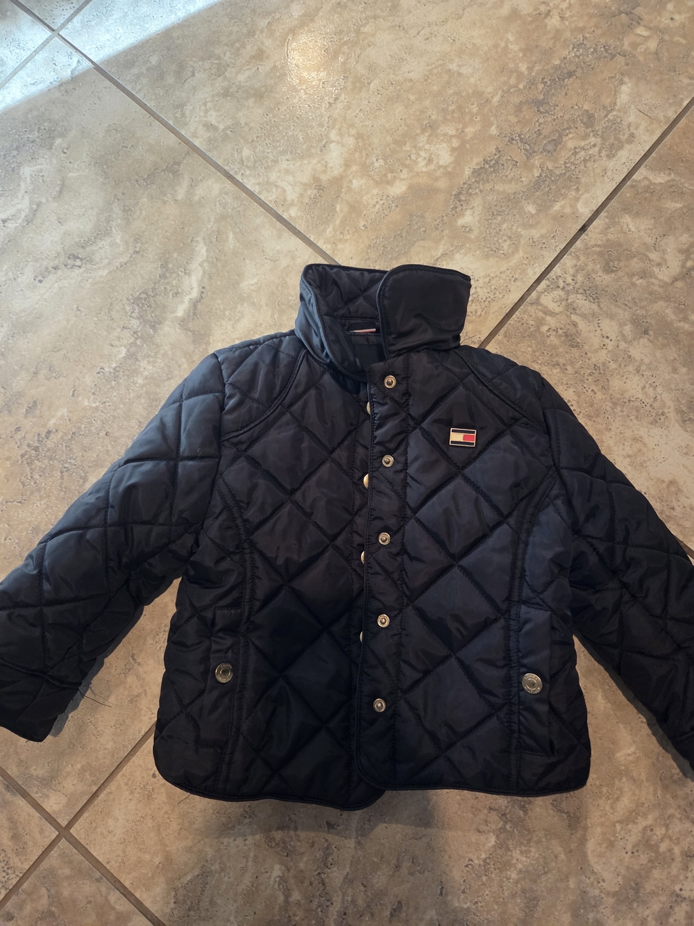 Tommy Hilfiger Navy Quilted Puff Jacket for Kids 3T